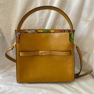 Tory Burch 70's Glazed Deep Sunflower & Floral Double Bag